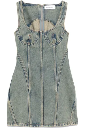 Marine Serre Robe en jean à coupe courte