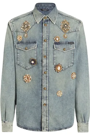 Dolce & Gabbana Chemise en jean à ornements en cristal