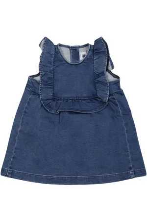 Petit Bateau Robe en jean à design sans manches