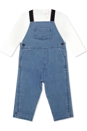 Tommy Hilfiger Salopette en jean à bretelles contrastantes