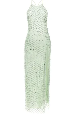 Elisabetta Franchi Robe longue à ornements en cristal