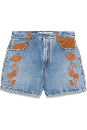 ERMANNO SCERVINO Short en jean à fleurs