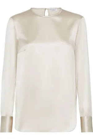 Brunello Cucinelli T-shirt en satin à manches longues