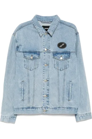 We11 Done Veste en jean à patch logo