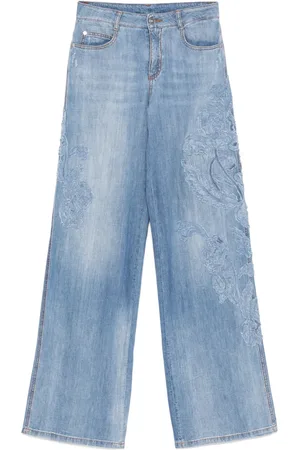 ERMANNO SCERVINO Jean à appliques fleurs