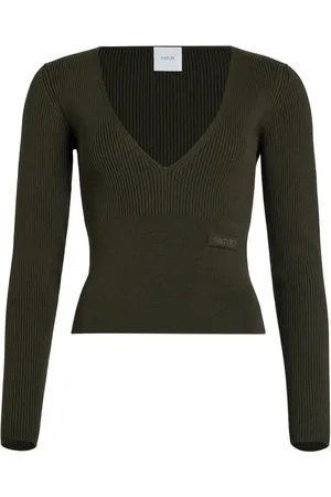 Patou Pull nervuré à col v