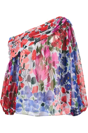 Carolina Herrera Haut asymétrique à imprimé Jardin