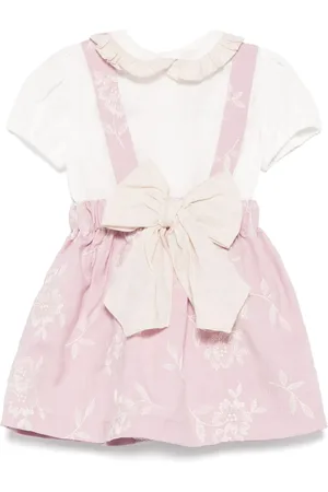 LA STUPENDERIA Ensemble bonnet-robe à fleurs brodées