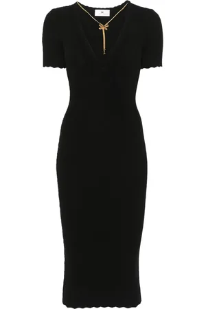 Elisabetta Franchi Robe en maille nervurée