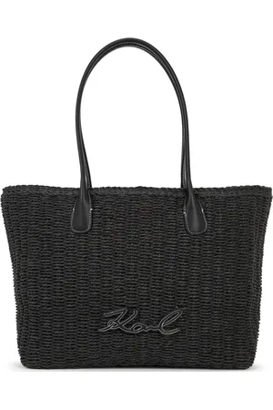 Karl Lagerfeld Petit sac de plage Signature en raphia