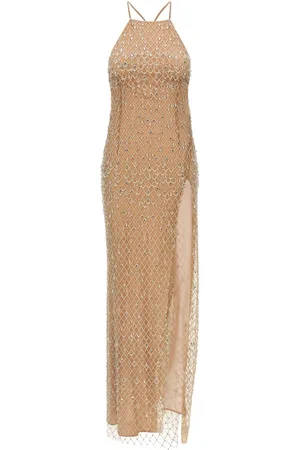 Elisabetta Franchi Robe longue à ornements en cristal