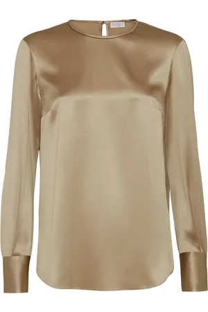 Brunello Cucinelli T-shirt en satin à manches longues
