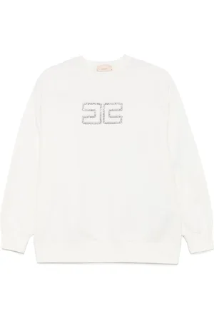 Elisabetta Franchi Sweat à logo orné de cristal