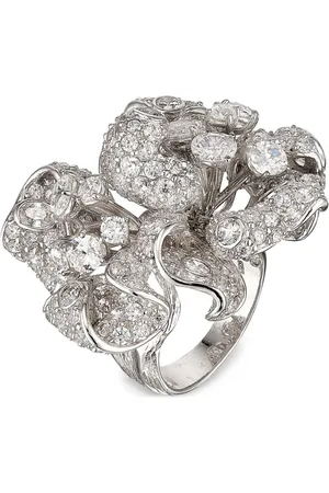Anabela Chan Bague Magnolia en or blanc 18ct pavée de diamants