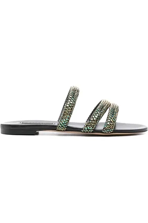 Casadei Claquettes à ornements en cristal
