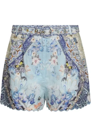 Camilla Short imprimé à taille ceinturée