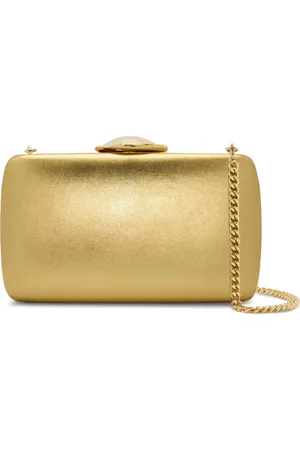 Oscar de la Renta Pochette métallisée à fermoir O