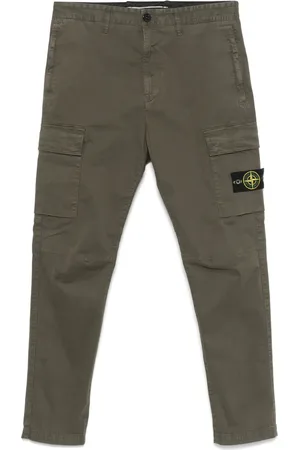Stone Island Pantalon cargo à patch Compass
