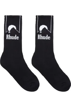 Rhude Chaussettes à logo en intarsia
