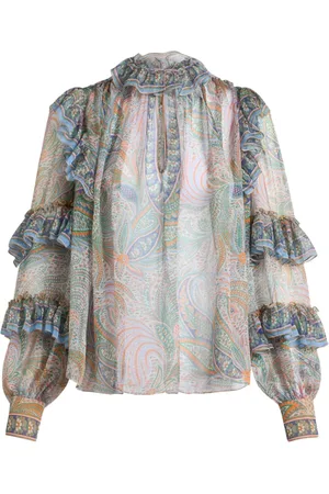 Etro Blouse en soie à volants