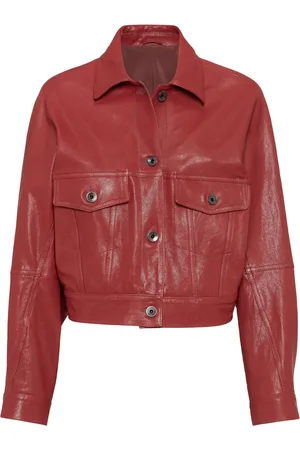 Brunello Cucinelli Veste crop en cuir