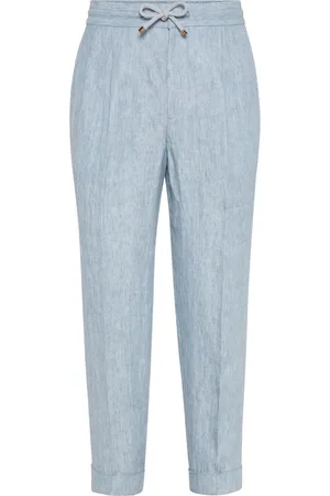 Brunello Cucinelli Pantalon en lin plissé