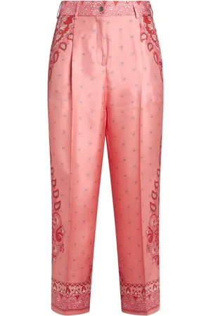Etro Pantalon en soie à motif cachemire