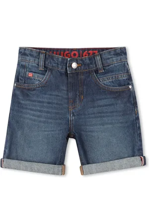 HUGO BOSS Short en jean à patch logo