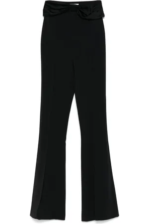 Elisabetta Franchi Pantalon en crêpe à nœud satiné