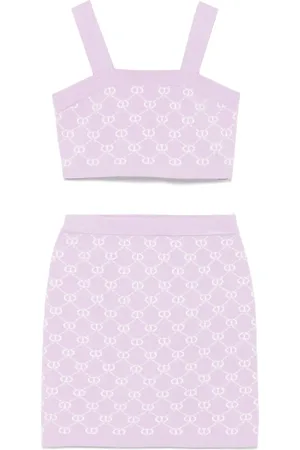 Twin-Set Ensemble jupe-haut à logo intarsia