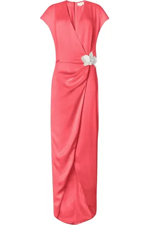 GENNY Robe longue à broche orchidée