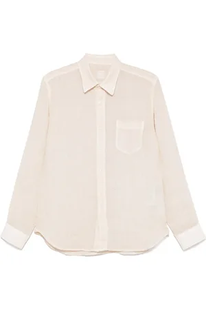120% Lino Chemise à tissu flammé