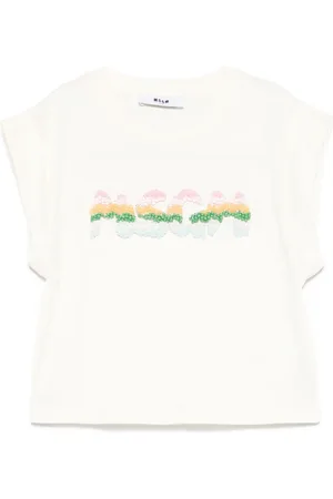 Msgm T-shirt à logo en perles