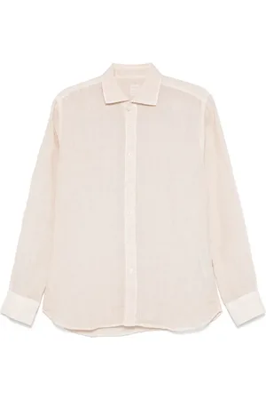 120% Lino Chemise à tissu flammé