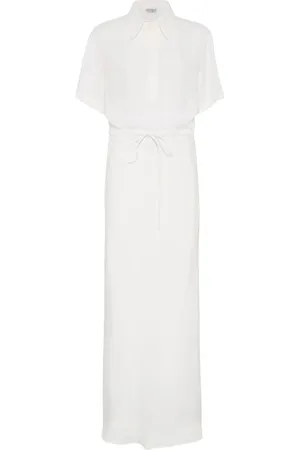 Brunello Cucinelli Robe mi-longue à poches latérales