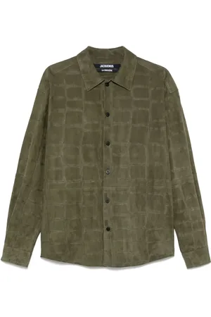 Jacquemus Chemise en cuir à effet peau de crocodile