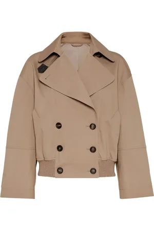 Brunello Cucinelli Veste crop à ornements métalliques