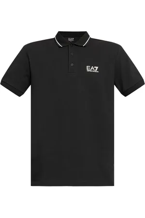 EA7 Polo en piqué à design ondulé