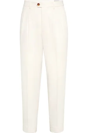 Brunello Cucinelli Pantalon court à détails plissés