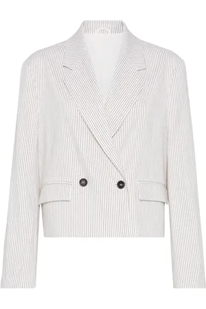 Brunello Cucinelli Blazer court à rayures