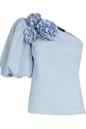 Karl Lagerfeld Blouse asymétrique à fleurs appliquées
