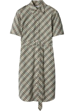 Burberry Robe-chemise courte à carreaux