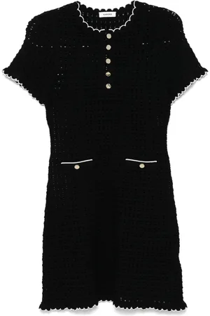 Sandro Robe courte en maille ajourée