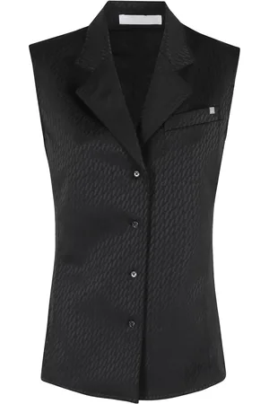Helmut Lang Débardeur en satin à motif en jacquard