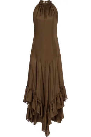Serafini Robe en soie à dos-nu