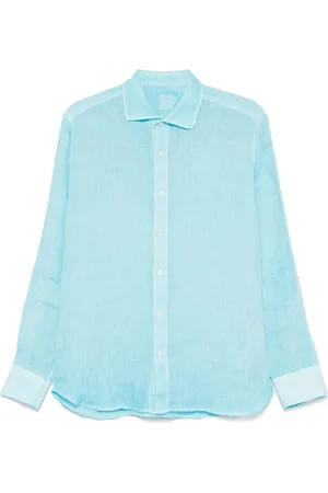 120% Lino Chemise à tissu flammé