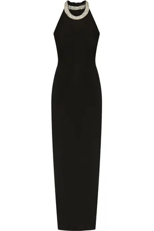 Balmain Robe longue à ornements en cristal