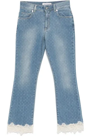 Ermanno Firenze Jean à ornements strassés
