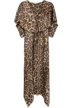 Stella McCartney Robe mi-longue à imprimé léopard