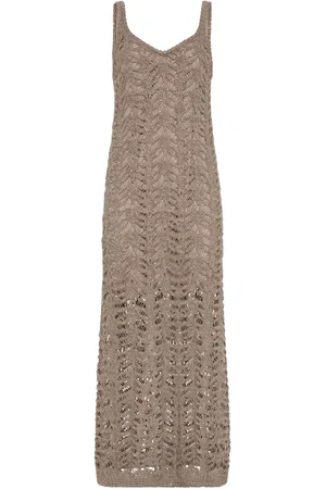 Brunello Cucinelli Robe à motif en dentelle